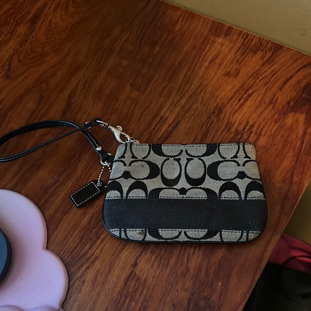 Coach Black and Beige Wristlet
